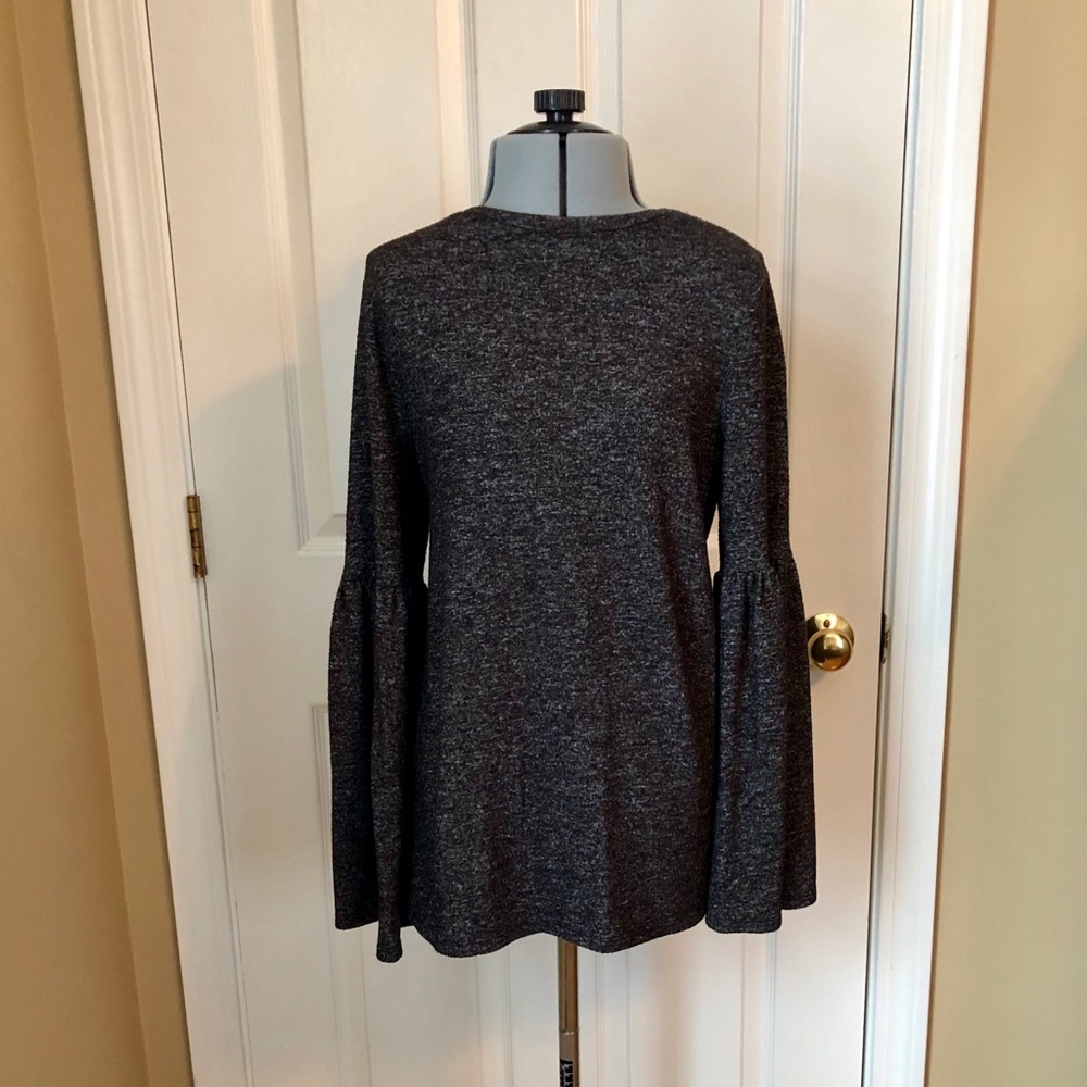 Philosophy, Dark Gray Top w/Bell Sleeves, Size XS